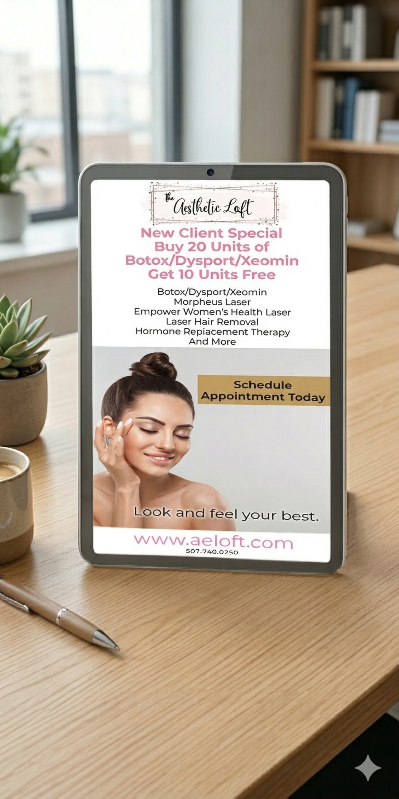 AE Loft phone ad mockup